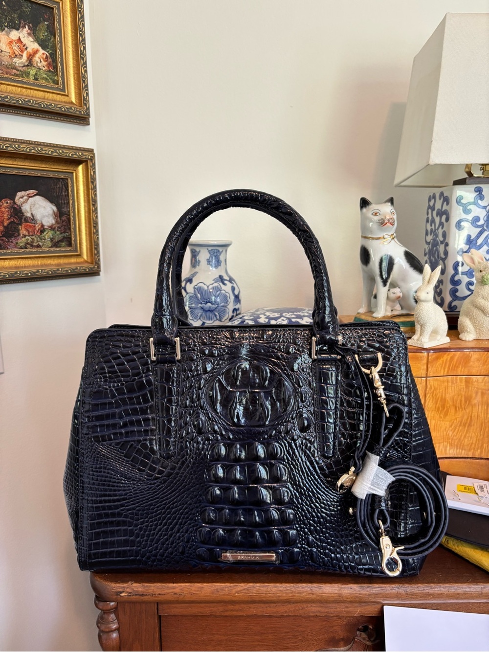 BRAHMIN Deep Navy Finley - Picture 2 of 7